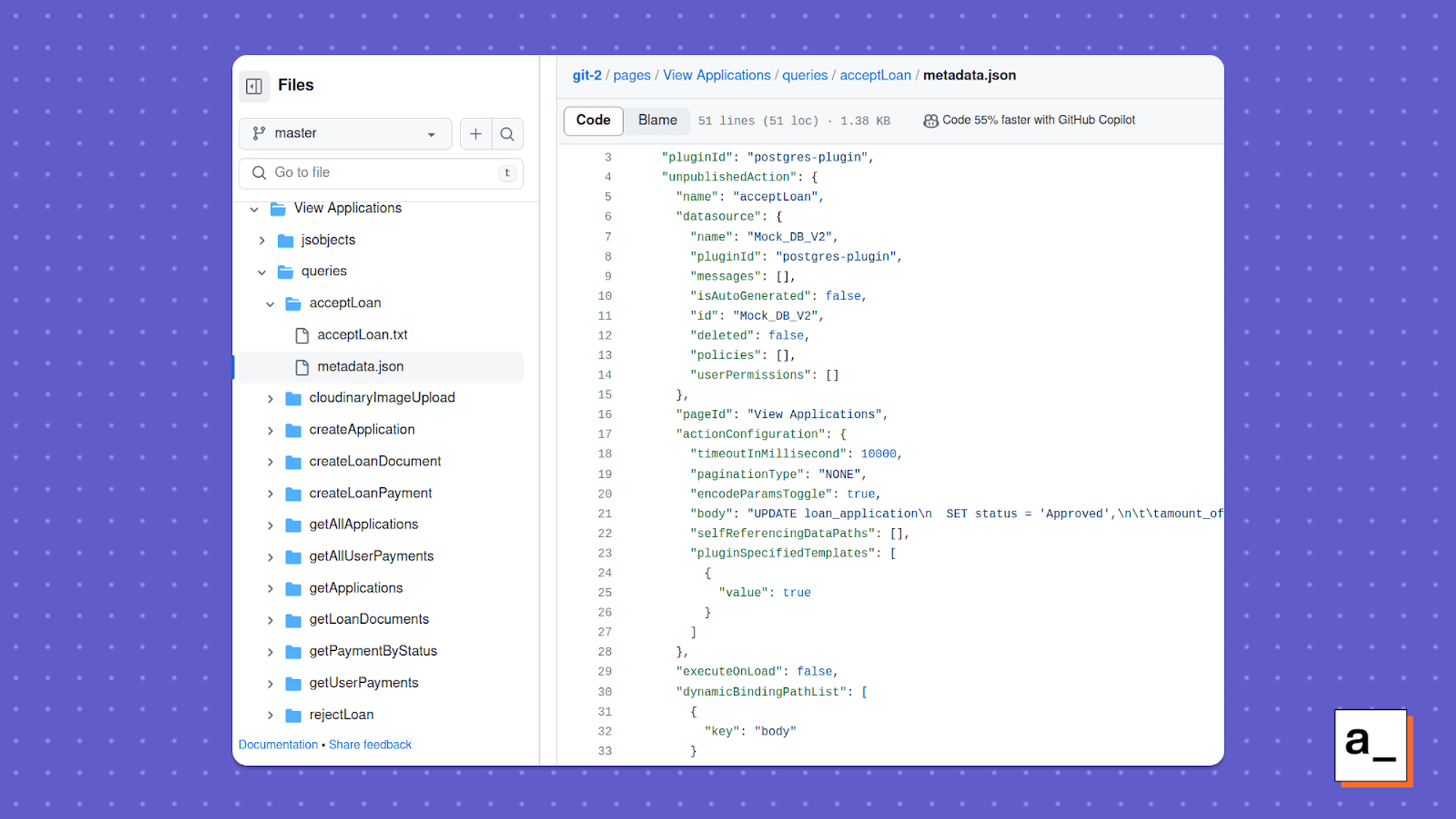 A screenshot showing how queries are stored in the filesystem.