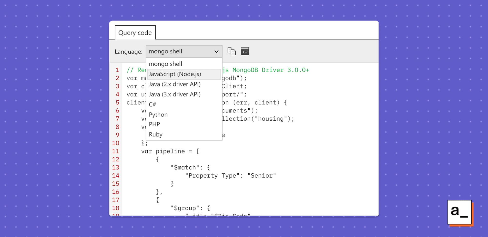 A screenshot showing the query features of Studio 3T