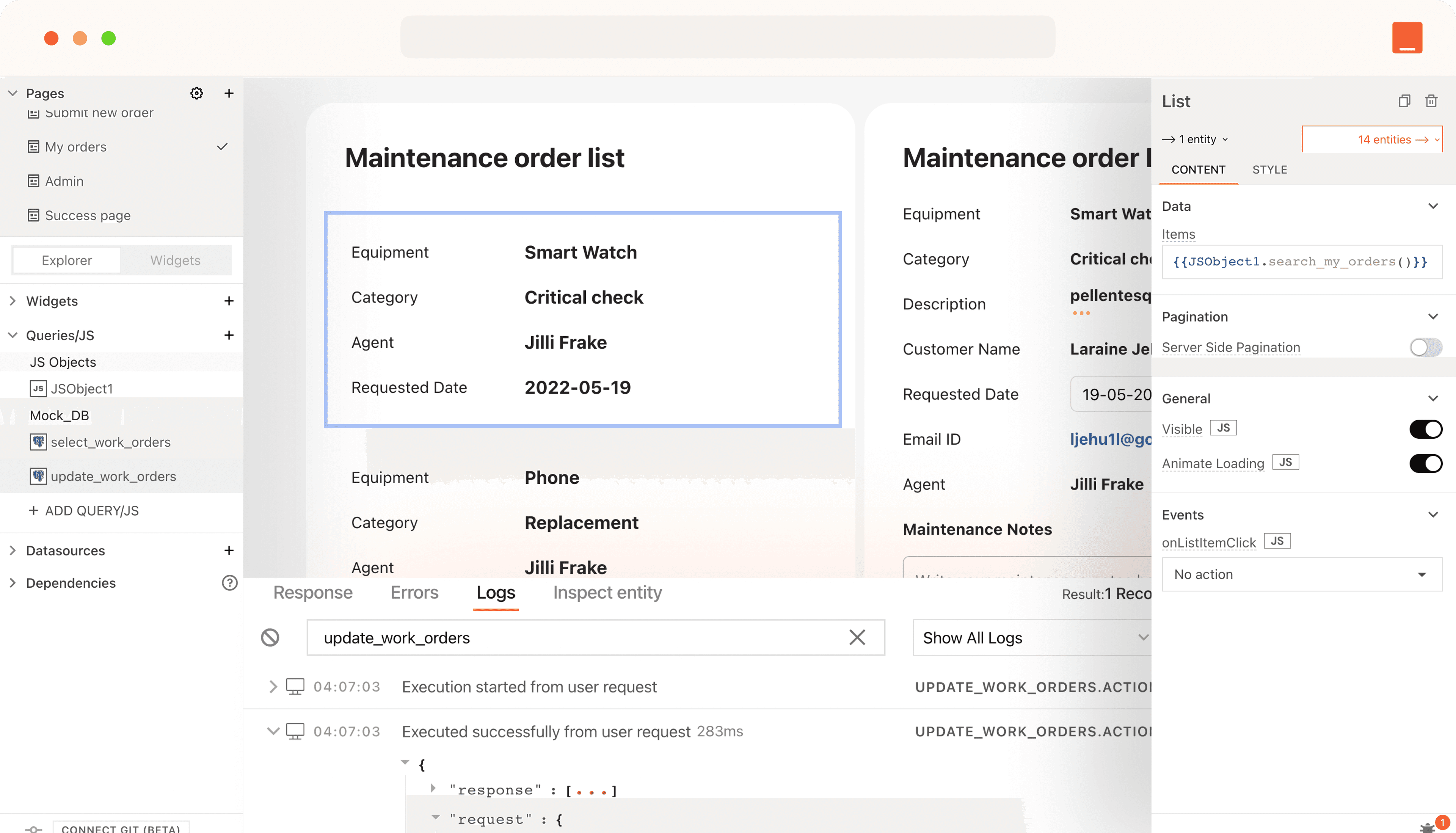 Build custom CRUD Frontends with Appsmith
