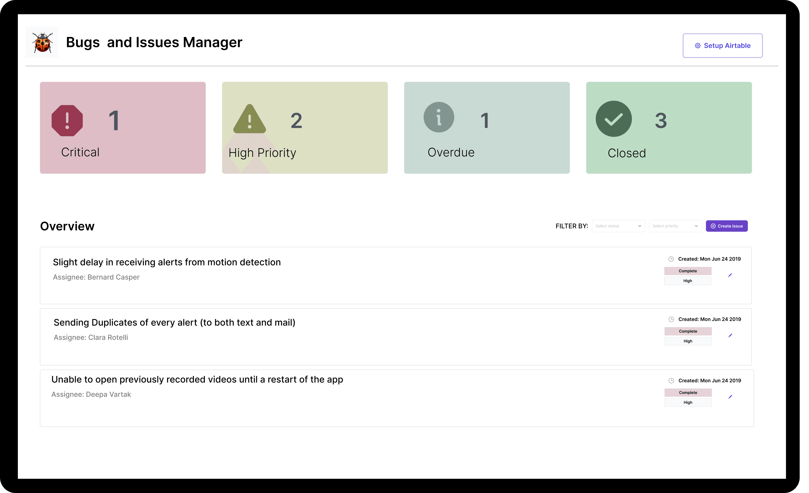 Bugs Issues Manager