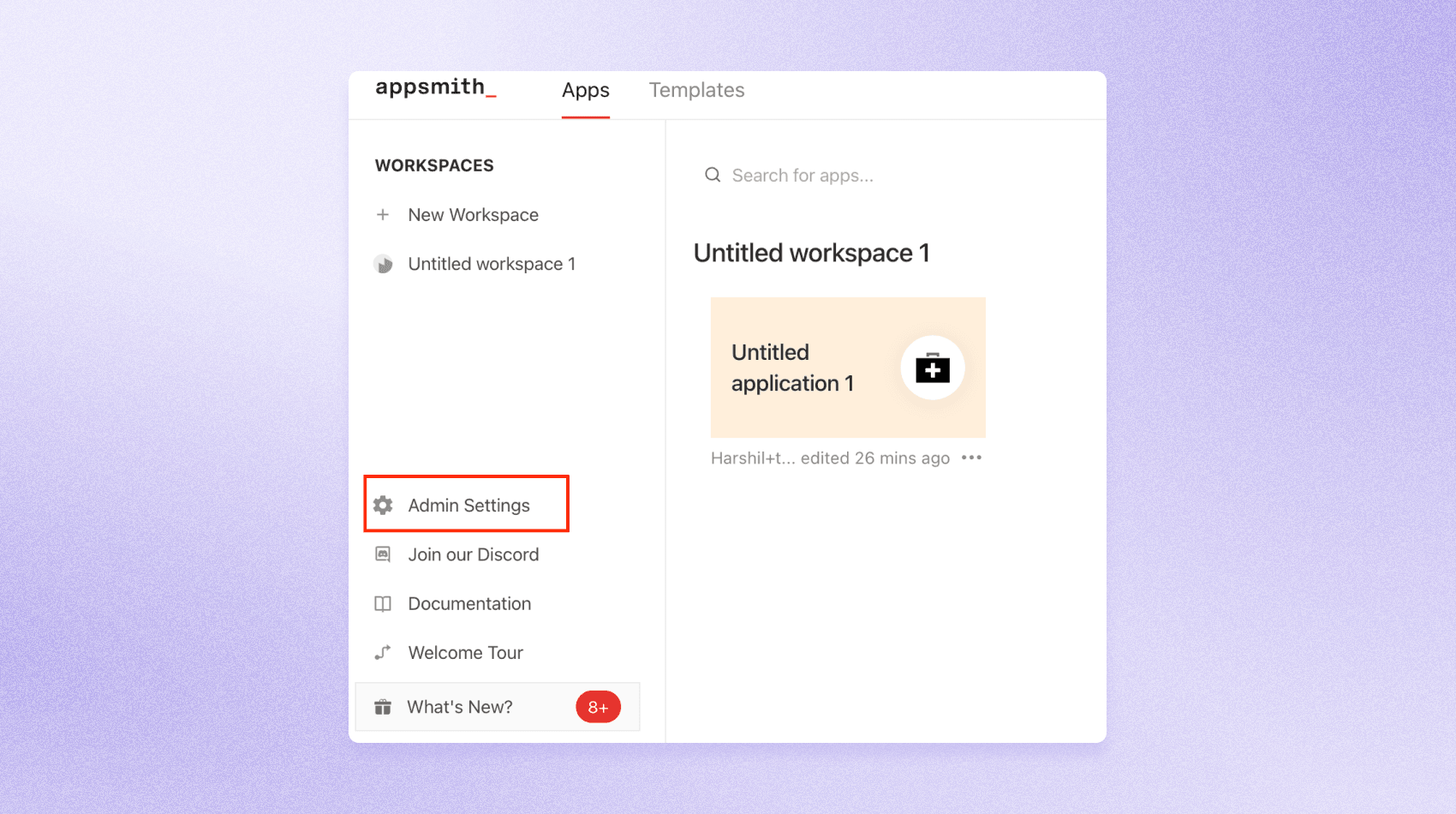 Settings page of the app displaying various options and configurations.