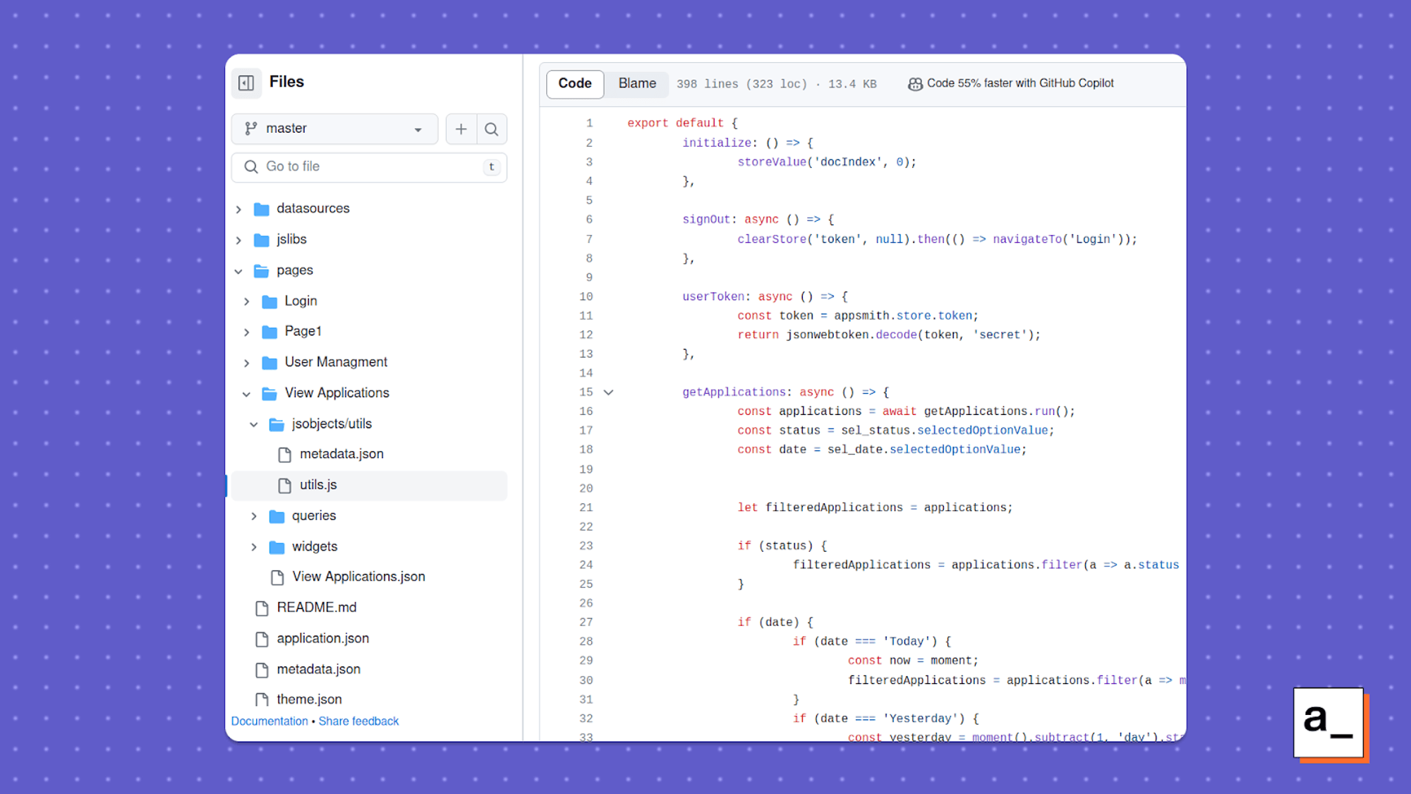 A screenshot showing how JS Objects are stored in the filesystem.