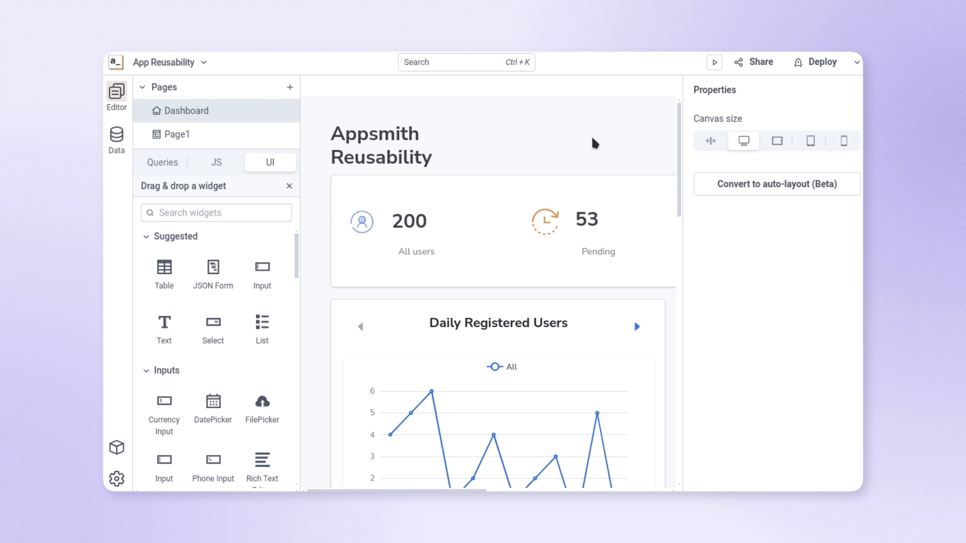 Recording showing how to group widgets together for copy/paste or export.