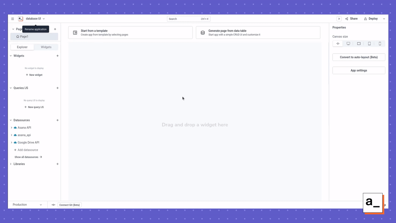 A screen recording showing how to add a new datasource in Appsmith.