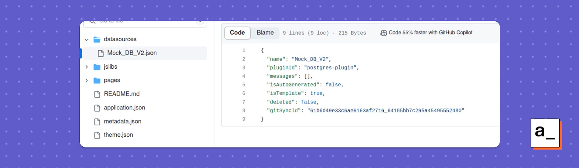 A screenshot showing how standard datasources are stored in the filesystem.