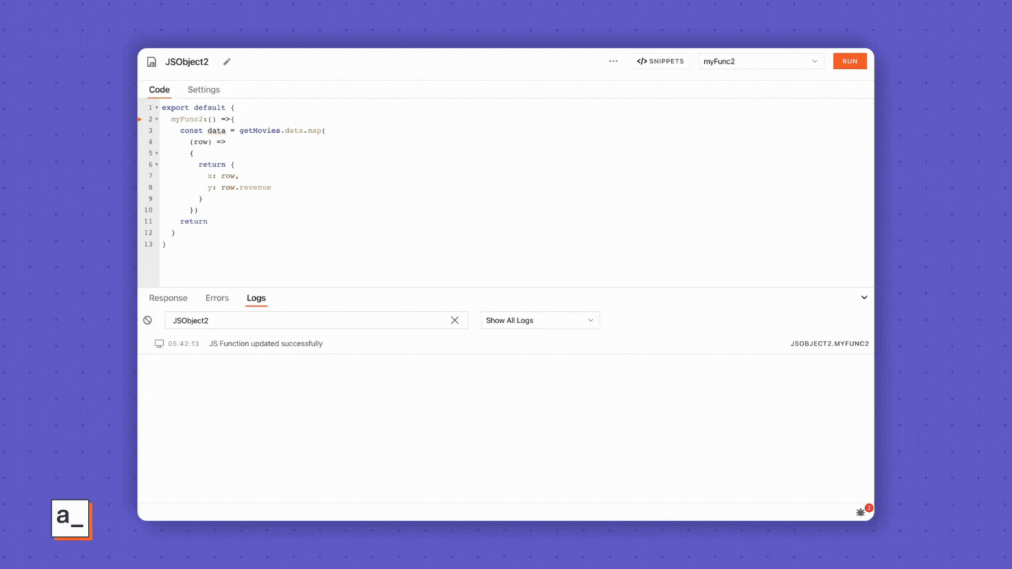 Debugging your app in Appsmith with the Appsmith Debugger, Part 2